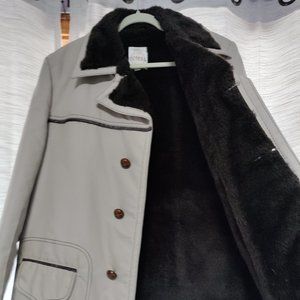 Men's PETERS Beige Faux Fur Lined Coat